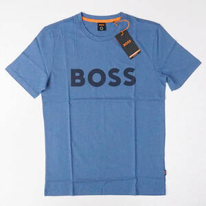 新品正規品 HUGO BOSS ヒューゴ ボス オレンジ メンズ 半袖 オーガニック コットン コントラストロゴ Tシャツ 大谷翔平 ブルー S