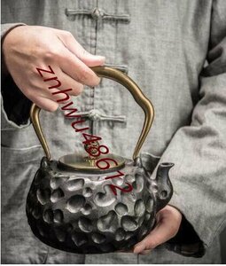 [エスペランザストア]銅蓋 茶道具 鉄器 提梁壺 鉄やかん 鉄分補給 鉄びん 鐵瓶 鐵壺 急須