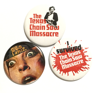 デカ缶バッジ 58mm 3個セット 悪魔のいけにえ The Texas Chain Saw Massacre Sex Pistols