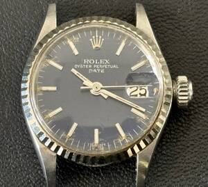 希少 最終　ブルー ROLEX ロレックス オイスターパーペチュアル デイト 6517・ 2221263レディース 自動巻き アンティーク 時計★3126管理 