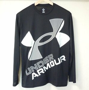 新品未使用送料無料XL★アンダーアーマー UNDERARMOUR 黒/ブラック　ビッグロゴロンT　長袖Tシャツ