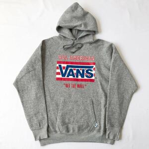 80s 90s VANS 星条旗 スウェット パーカー L グレー USA製 DISCUS ビンテージ 80年代 90年代 バンズ アメリカ製 米国製 オリジナル