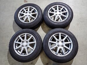 YS14651【送料無料165/70R14】マーチなどに 2021年製 ヨコハマ IG60 中古スタッドレス ▼14×5.5J 100/4H ET48▼1円スタート