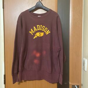 激レア 70s『CHAMPION』青タンタグ「MADISON」ウイングフッドREVERSE WEAVE チャンピオン リバースウィーブ 古着 USA製 単色タグ VINTAGE