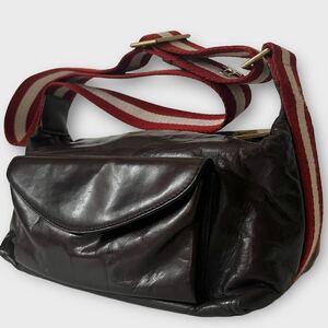 1円～ 極美品! BALLY バリー ショルダーバッグ カメラバッグ トレスポ レザー 斜めがけ クロスボディ ボディバッグ ブラウン 