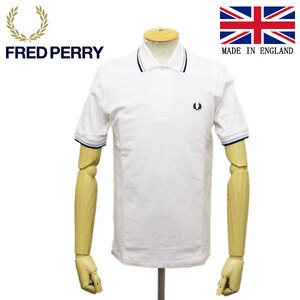 FRED PERRY (フレッドペリー) M12N TWIN TIPPED FP SHIRT ライン入りポロシャツ イングランド製 FP390 300WHITE / ICE / NAVY 38