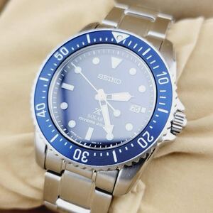 極美品 SEIKO PROSPEX セイコー プロスペックス DIVER SCUBA ダイバースキューバー ソーラー メンズ 腕時計 V147-0CS0 SBDN079