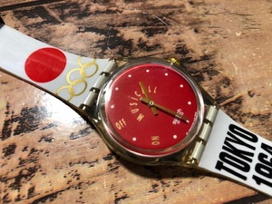 レア 良好 swatch スウォッチ AG1994 MUSICALL ミュージコール TOKYO1964 OLYMPIC オリンピック クオーツ メンズサイズ 腕時計