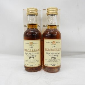 1円~ 【未開栓】ザ・マッカラン 18年 1979＆1980 ミニボトル 2本セット 50ml 43％ 箱付 11754976 0119