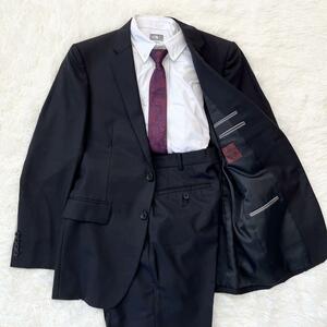 【美品　高級生地】Takeo Kikuchi タケオキクチ　セットアップスーツ　シルク混 2Bジャケット　パンツ micro silk fiber ビジネス