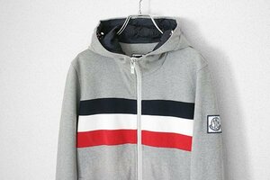 ● MONCLER GAMME BLEU ◆国内正規 MAGLIA CARDIGAN トリコロール パーカー グレー S スウェット モンクレールガムブルー トムブラウン WX2