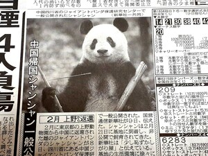 279/1) パンダ シャンシャン 櫻坂46 村井優 平手友梨奈 宝塚 水美舞斗 2023 新聞記事 切り抜き レア貴重資料保管当時 動物園 Panda CZ11