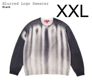 即決 XXLサイズ supreme blurred logo セーター 黒