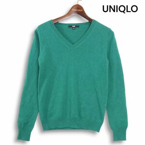 UNIQLO ユニクロ 秋冬 高級 カシミヤ100%♪ Vネック ニット セーター Sz.S　レディース　K4T01437_9#K