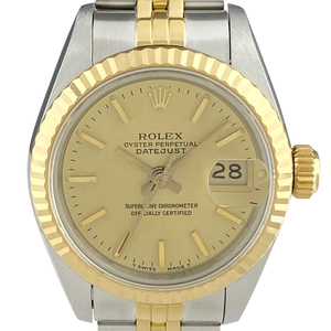 ロレックス ROLEX デイトジャスト 69173 腕時計 SS YG 自動巻き シャンパンゴールド レディース 【中古】