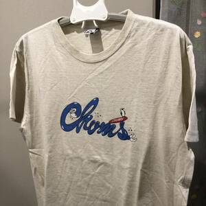 CHUMS Tシャツ 古着 半袖 90s キナリ ベージュ ロゴ ストリート