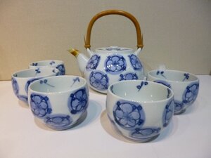 GT/G26BP-DA2 永峰窯 茶器セット 五客揃 梅 急須 湯呑 湯飲み 茶道具 茶懐石 陶器