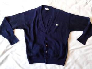 ラコステ Chemise Lacoste スペイン製カーディガンM ８０’ｓ