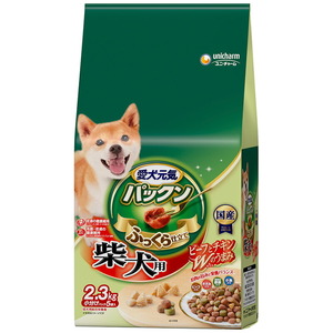 ユニ・チャーム 愛犬元気 パックン 柴犬用ビーフ・ささみ・緑黄色野菜・小魚入り 2.3kg 犬用フード