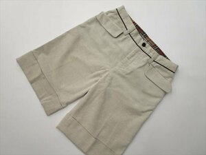 美品 ダブルスタンダードクロージング DOUBLE STANDARD CLOTHING ノータックコーデュロイハーフパンツ 36 アイボリー