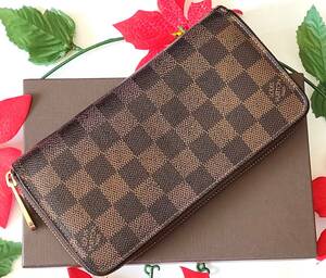 ★美品★LOUIS VUITTON☆ルイヴィトン ダミエ ジッピーウォレットラウンドファスナー 長財布★N60015★ブラウン/メンズ/レディース★