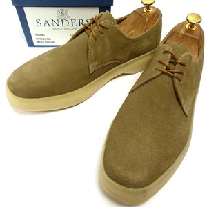 【未使用】英国製 SANDERS / サンダース 9913 ワラビーシューズ　UK8 1/2(27.5cm相当)(袋・箱付き・デッドストック)【中古】6j-1-024