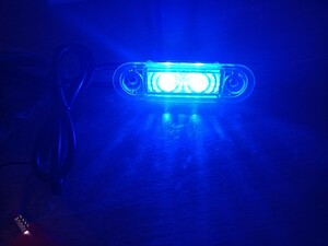 サイドマーカー埋め込 ledマーカー2led　 5個セット！　ブルー　 アンダーパイプ EURO　VOLVOスカニア防水0.5W 12～24vHELLAタイプ　青