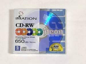 イメーション IMATION CD-RW CDRW74 BCX5S 650MB 1～4倍速 Color Mix neon 5パック