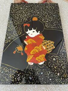 漆絵 漆塗りの板 パネル 工芸品 インテリア 和風