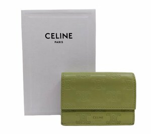 未使用品！CELINE【セリーヌ】マカダム フォールデッド コンパクトウォレット 三つ折り財布（4652）