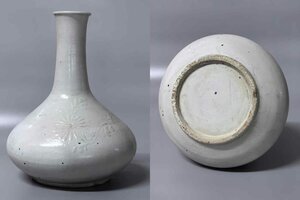 ■観心・時代旧蔵■C970珍品旧蔵 朝鮮 高麗磁 朝鮮古陶磁器 古高麗 李朝時代 高麗白磁玉壺春瓶 李朝18世紀