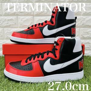 ナイキ ターミネーター ハイ 白 黒 赤 ホワイト ブラック レッド Nike Terminator High メンズスニーカー 27.0cm FN4442-001