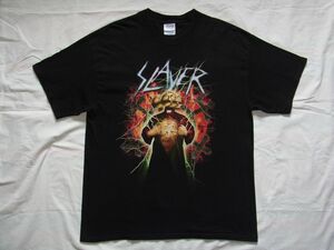 ☆ 00s ビンテージ SLAYER スレイヤー Tシャツ sizeXL 黒 ☆USA古着 両面プリント スラッシュメタル METALLICA ANTHRAX MEGADETH BIG4 90s