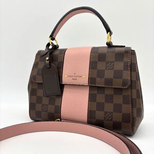 未使用級 LOUIS VUITTON ルイヴィトン 2way ダミエボンドストリート マグノリア レザー PVC レディース ハンドバッグ ショルダー ピンク