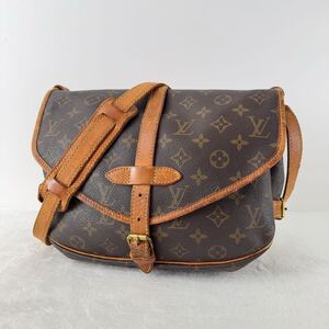 1円〜★LOUIS VUITTON ルイヴィトン ソミュール30 ショルダーバッグ モノグラム フラップ M42256 ブラウン メッセンジャーバッグ 茶色 19