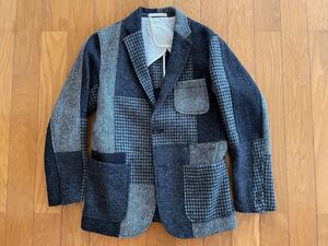 BEAMS × Harris Tweed パッチワーク テーラードジャケット S ビームス×ハリスツイード コラボ 別注 ツイード ウール ナイジェルケーボン