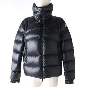 美品☆正規品 MONCLER モンクレール 22SS AUBERT ロゴワッペン付 スタンドカラー ZIP UP ダウンジャケット ブラック 00 レディース