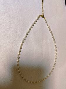 ベビーパール アコヤ真珠 18Kゴールド仕上/S925 ネックレス ホワイト 4-4.5mm珠 約7g 約39.5cm 