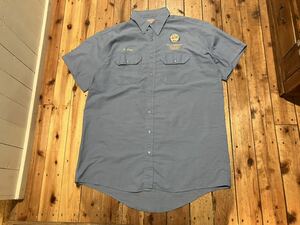 REDKAP USA輸入　メンズXL 水色　半袖　100円スタート　売り切り　ワークシャツ　半袖シャツ 古着 レッドキャップ