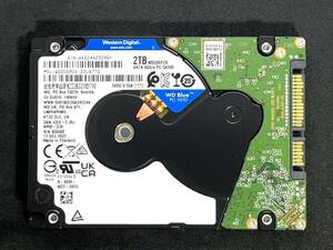 【送料無料】 ★ 2TB ★　WD Blue　/　WD20SPZX　【使用時間：859ｈ】2022年製　Western Digital Blue　稼働少 2.5インチ内蔵HDD/7mm 即決