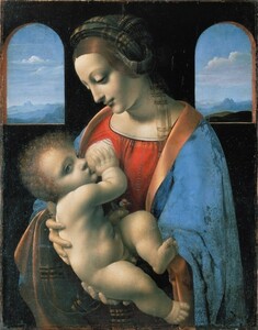 【フルサイズ版】レオナルド・ダ・ヴィンチ リッタの聖母 1497年頃 エルミタージュ美術館 壁紙ポスター 465×594mm はがせるシール式 006S2