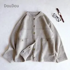 美品★DouDou｜定価1,3万 23AW メランジニットジャケット