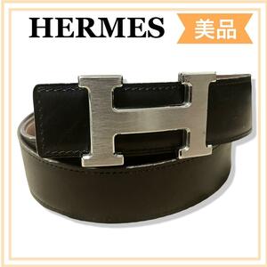 正規品　HERMES エルメス コンスタンス Hベルト リバーシブル　72 黒　BLACK 送料無料