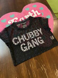 値下げ◆チャビーギャング◆chubby gang◆スカルレースの半袖Tシャツ ◆xs 140cm