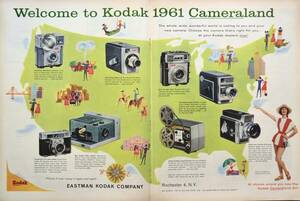 稀少・カメラ広告！1961年コダック カメラ広告/Kodak Camera/C