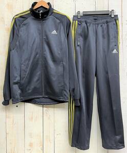 ADIDAS アディダス ＊速乾生地 CLIMA 365 COOL ジャージ トラックトップ L size セットアップ パンツ M size グレー スポーツ トレーニング