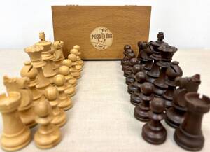 M849/PIECES EN BUIS LARDY International チェス駒 木箱ケース付/海外 STAUNTON CHESSMEN フランス製 木製 ボードゲーム ピース 娯楽