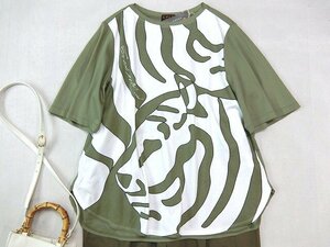 ■EVEX by KRIZIA大きいサイズ46アーティスティックタイガープリントTシャツ15,400円■