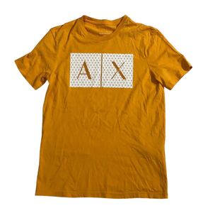 ■ A/X ARMANI EXCHANGE アルマーニ エクスチェンジ ■ フロント ボックス ロゴ プリント 半袖 Tシャツ イエロー系 XS