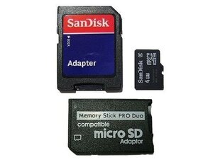 送料無料 SanDisk マイクロSD4GB SD/ProDuoアダプタ